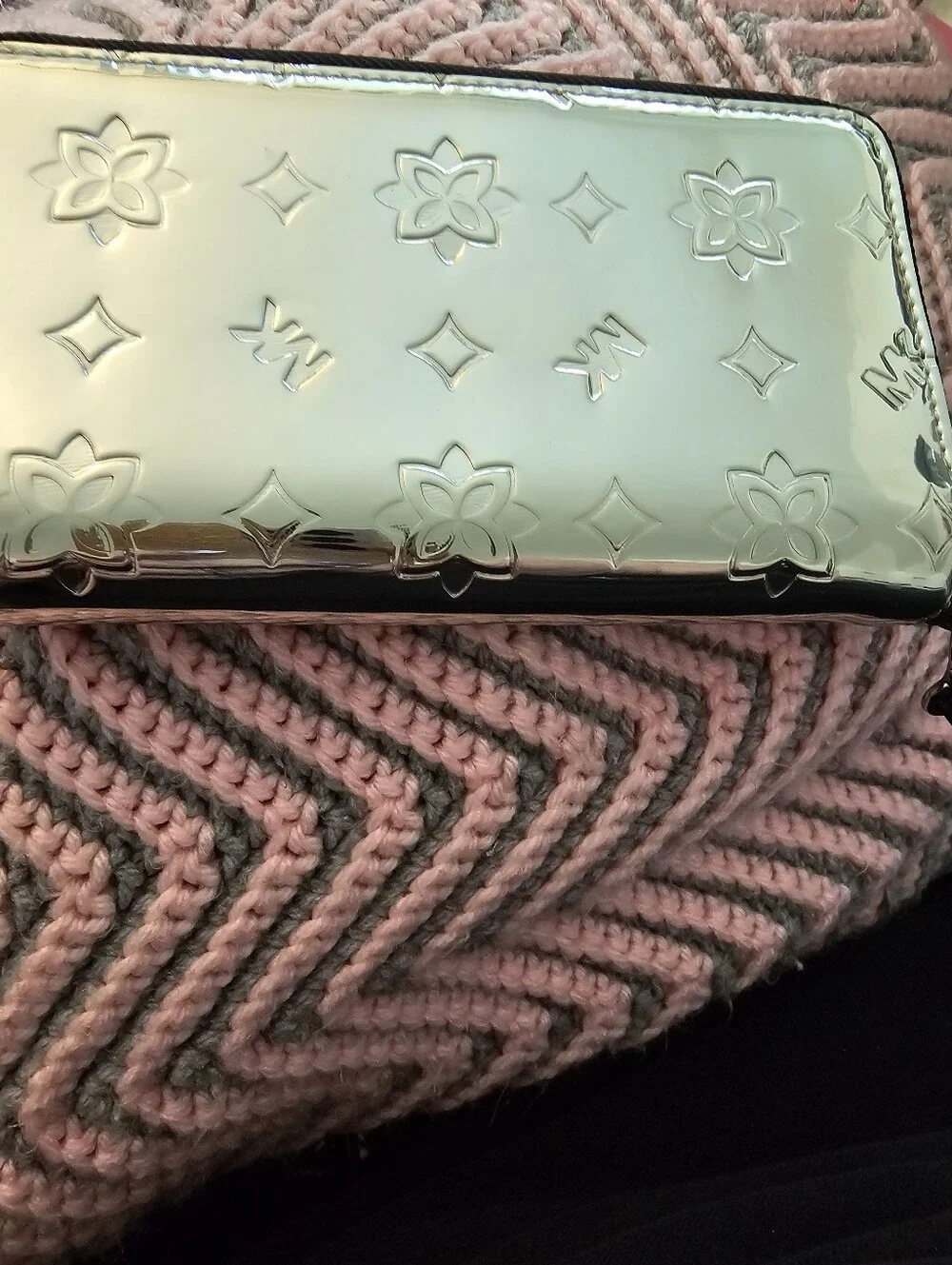 Michael Kors Metallic Gold Embossed Floral Wallet
